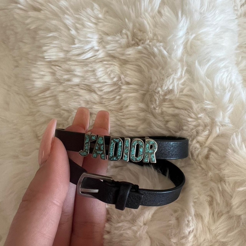 Authentic Leather Dior Wrap Bracelet